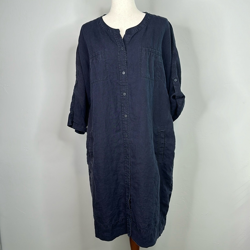 Eileen Fisher Navy Midi Dress
